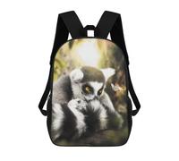 sinyumoney 3D Printed The Lemur And Butterfly Children School Backpack Fashion Rucksack Casual Travel 17inch Backpacks Large Capacity Daypack for Boys Girls