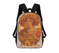 sinyumoney 3D Printed THE SUN Art Nouveau Tarot School Bag Boys Girls Children's School Backpack Casual Fashion Backpack for in School Or Travel 17inch
