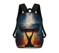 sinyumoney 3D Printed The Weight of The Name - Kneeling Figure Under Sacred Stone Children Backpacks Kids Cute School Backpack Outdoor Casual Daypack for Boys Middle School Students 17inch