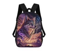 sinyumoney 3D Printed Thundering Wolf Majesty School Backpack With Big Pockets for Kids, Children's Backpacks Book Bags Kids School Bag 17inch