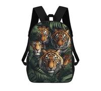 sinyumoney 3D Printed Tiger Family in Jungle School Backpack for Kids Children's 17inch Backpacks Boy Girl Book Bags Kids School Bag