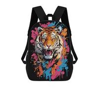 sinyumoney 3D Printed Tiger Head Graffiti Style School Backpack for Kids Children's 17inch Backpacks Boy Girl Book Bags Kids School Bag