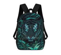 sinyumoney 3D Printed Tiger in Night Children's 17inch School Backpack for Kids High Capacity Travel Rucksacks Fashion Book Bags Kids School Bag