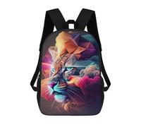 sinyumoney 3D Printed Tiger in Smoke Children School Backpack Fashion Rucksack Casual Travel 17inch Backpacks Large Capacity Daypack for Boys Girls