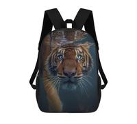 sinyumoney 3D Printed Tiger Underwater Close-Up Children's School Backpack for Kids High Capacity Travel Rucksacks Fashion Book Bags Kids School Bag Back Pack 17inch