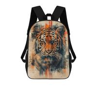 sinyumoney 3D Printed Tiger Wall Art Print-1 Children's 17inch School Backpack for Kids High Capacity Travel Rucksacks Fashion Book Bags Kids School Bag