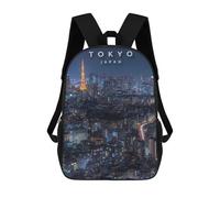 sinyumoney 3D Printed Tokyo by Night Children's School Backpack for Kids High Capacity Travel Rucksacks Fashion Book Bags Kids School Bag Back Pack 17inch