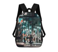 sinyumoney 3D Printed Tokyo Streets School Backpack With Big Pockets for Kids, Children's Backpacks Book Bags Kids School Bag 17inch