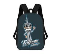 sinyumoney 3D Printed Toronto City Icon Badge Children Backpacks Kids Cute School Backpack Outdoor Casual Daypack for Boys Middle School Students 17inch