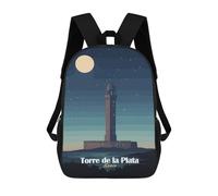 sinyumoney 3D Printed Torre De La Plata, Spain School Backpack for Kids Children's 17inch Backpacks Boy Girl Book Bags Kids School Bag