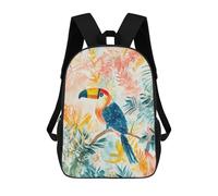 sinyumoney 3D Printed Toucan in Tropical Paradise School Book Bags Fashion Kids Large Capacity Backpack Children School Bag Travel Rucksacks 17inch