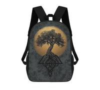 sinyumoney 3D Printed Tree of Life Wall Art School Backpack With Big Pockets for Kids, Children's Backpacks Book Bags Kids School Bag 17inch