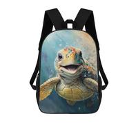 sinyumoney 3D Printed Turtle Watercolor Sketch Children Backpacks Kids Cute School Backpack Outdoor Casual Daypack for Boys Middle School Students 17inch