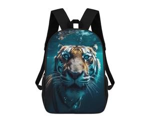sinyumoney 3D Printed Underwater Tiger Majesty Children's School Backpack for Kids High Capacity Travel Rucksacks Fashion Book Bags Kids School Bag Back Pack 17inch