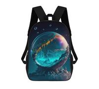 sinyumoney 3D Printed Universe School Bag Boys Girls Children's 17inch Backpack School Backpack Casual Fashion Backpack for in School Or Travel