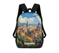 sinyumoney 3D Printed Valencia Cityscape Children Backpacks Kids Cute School Backpack Outdoor Casual Daypack for Boys Middle School Students 17inch