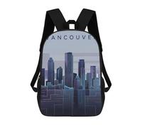 sinyumoney 3D Printed Vancouver Skyline Art Print Children's School Backpack for Kids High Capacity Travel Rucksacks Fashion Book Bags Kids School Bag Back Pack 17inch