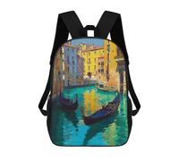 sinyumoney 3D Printed Venice Canal Gondolas Painting-1 School Backpack Book 17inch Bags Fashion Backpacks Large Capacity Backpack Children Travel Rucksacks
