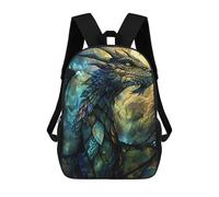 sinyumoney 3D Printed Verdant Guardian Dragon School Backpack With Big Pockets for Kids, Children's Backpacks Book Bags Kids School Bag 17inch