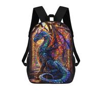 sinyumoney 3D Printed Vibrant Celestial Dragon School Backpack With Big Pockets for Kids, Children's Backpacks Book Bags Kids School Bag 17inch