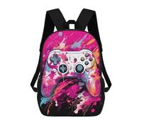 sinyumoney 3D Printed Vibrant Gaming Controller Art Print -2 School Backpack With Big Pockets for Kids, Children's Backpacks Book Bags Kids School Bag 17inch