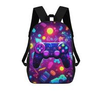 sinyumoney 3D Printed Vibrant Gaming Controller Artwork -160 School Backpack With Big Pockets for Kids Children's Backpacks Boy Girl Book Bags Kids School Bag 17inch