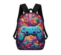 sinyumoney 3D Printed Vibrant Gaming Controller Artwork -36 School Backpack With Big Pockets for Kids Children's Backpacks Boy Girl Book Bags Kids School Bag 17inch