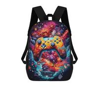 sinyumoney 3D Printed Vibrant Gaming Controller Artwork -40 School Backpack With Big Pockets for Kids Children's Backpacks Boy Girl Book Bags Kids School Bag 17inch
