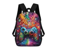 sinyumoney 3D Printed Vibrant Gaming Controller Artwork -5 School Backpack With Big Pockets for Kids, Children's Backpacks Book Bags Kids School Bag 17inch