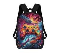 sinyumoney 3D Printed Vibrant Gaming Controller Artwork -91 Children's School Backpack for Kids High Capacity Travel Rucksacks Fashion Book Bags Kids School Bag Back Pack 17inch