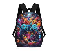 sinyumoney 3D Printed Vibrant Gaming Odyssey -1 Children's School Backpack for Kids High Capacity Travel Rucksacks Fashion Book Bags Kids School Bag Back Pack 17inch