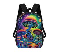 sinyumoney 3D Printed Vibrant Mushroom Forest Children's School Backpack for Kids High Capacity Travel Rucksacks Fashion Book Bags Kids School Bag Back Pack 17inch