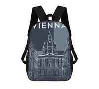 sinyumoney 3D Printed Vienna Cityscape School Bag Boys Girls Children's 17inch Backpack School Backpack Casual Fashion Backpack for in School Or Travel