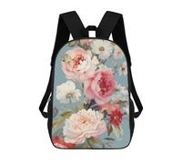 sinyumoney 3D Printed Vintage Floral Bouquet School Backpack With Big Pockets for Kids, Children's Backpacks Book Bags Kids School Bag 17inch