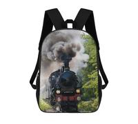 sinyumoney 3D Printed Vintage Steam Train in Nature Children's 17inch School Backpack for Kids High Capacity Travel Rucksacks Fashion Book Bags Kids School Bag