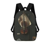 sinyumoney 3D Printed Violin And Sheet Music School Backpack for Kids Children's 17inch Backpacks Boy Girl Book Bags Kids School Bag