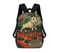 sinyumoney 3D Printed Volcanic Zone Athletics Unauthorized Bounce! Children Backpacks Kids Cute School Backpack Outdoor Casual Daypack for Boys Middle School Students 17inch