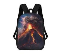 sinyumoney 3D Printed Volcano Eruption with Lightning Children Backpacks Kids Cute School Backpack Outdoor Casual Daypack for Boys Middle School Students 17inch