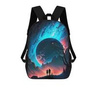 sinyumoney 3D Printed Voyagers of The Night Children's 17inch School Backpack for Kids High Capacity Travel Rucksacks Fashion Book Bags Kids School Bag