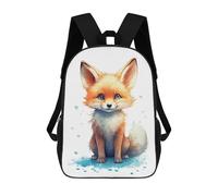 sinyumoney 3D Printed Watercolor Baby Fox Art School Backpack for Kids Children's 17inch Backpacks Boy Girl Book Bags Kids School Bag