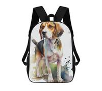 sinyumoney 3D Printed Watercolor Beagle Portrait School Backpack With Big Pockets for Kids, Children's Backpacks Book Bags Kids School Bag 17inch