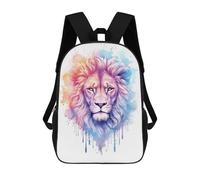 sinyumoney 3D Printed Watercolor Lion Painting School Backpack Book 17inch Bags Fashion Backpacks Large Capacity Backpack Children Travel Rucksacks