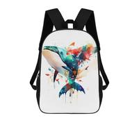 sinyumoney 3D Printed Watercolor Whale Painting School Bag Boys Girls Children's School Backpack Casual Fashion Backpack for in School Or Travel 17inch