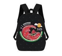sinyumoney 3D Printed Watermelon Wave School Backpack With Big Pockets for Kids Children's Backpacks Boy Girl Book Bags Kids School Bag 17inch