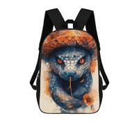 sinyumoney 3D Printed Western Snake Art Print Children's School Backpack for Kids High Capacity Travel Rucksacks Fashion Book Bags Kids School Bag Back Pack 17inch