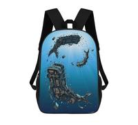 sinyumoney 3D Printed Whale Bus Children Backpacks Kids Cute School Backpack Outdoor Casual Daypack for Boys Middle School Students 17inch