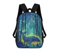 sinyumoney 3D Printed Whale in Enchanted Forest Children School Backpack Fashion Rucksack Casual Travel 17inch Backpacks Large Capacity Daypack for Boys Girls