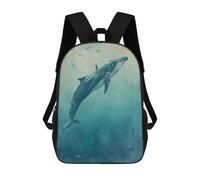 sinyumoney 3D Printed Whale Rider Children Backpacks Kids Cute School Backpack Outdoor Casual Daypack for Boys Middle School Students 17inch