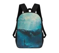 sinyumoney 3D Printed Whale Whispers Boy Dreams School Bag Boys Girls Children's School Backpack Casual Fashion Backpack for in School Or Travel 17inch