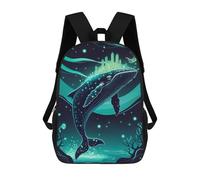 sinyumoney 3D Printed Whale with Cityscape And Jellyfish Children Backpacks Kids Cute School Backpack Outdoor Casual Daypack for Boys Middle School Students 17inch
